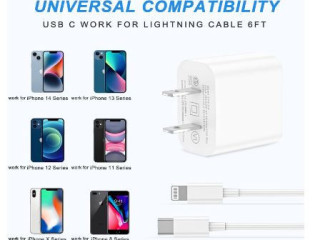 IPhone Charger Fast Charging [Apple MFi Certified] 3-Pack USB-C Wall Charger Block with 6FT USB C to Lightning Cables for iPhone