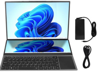 32GB Dual-Screen Laptop with Intel Core i7, 16" HD Main Screen, 14" Touch Sub-Screen, 128GB Storage, 13600mAh Battery – Windows 10/11, US Plug