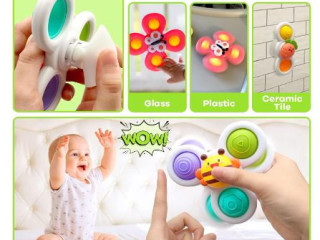 Suction Cup Spinner Toys for Baby – Sensory Learning Toys for Toddlers 1-3 Years, Baby Bath Toys for 12-18 Months, Great Gift Idea (3 Pcs)