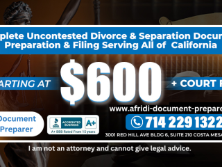 Best Divorce Document Preparer SANTA ANA