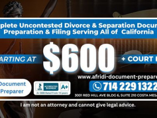 Best Divorce Document Preparer Costa Mesa